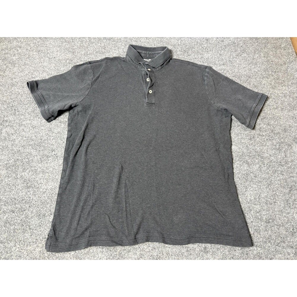 Lands' End Polo Shirt Mens L Gray 100% Cotton Short Sleeve Traditional Fit - Picture 1 of 6